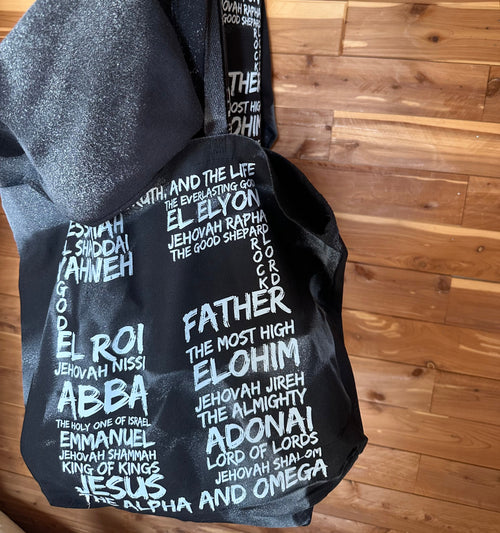 “I AM WHO I AM” - EXODUS 3:14 (Black Tote Bag)